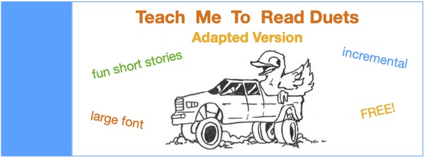 Teach Me to Read Duets: Another Free Adapted Reader for Children with (or without) Down Syndrome